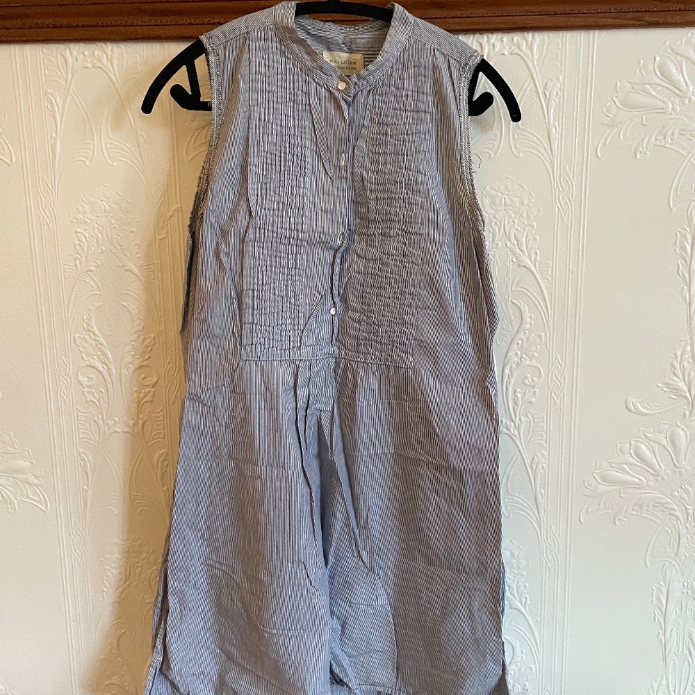 Nili Lotan Blue pinstripe cotton tank - made in New York